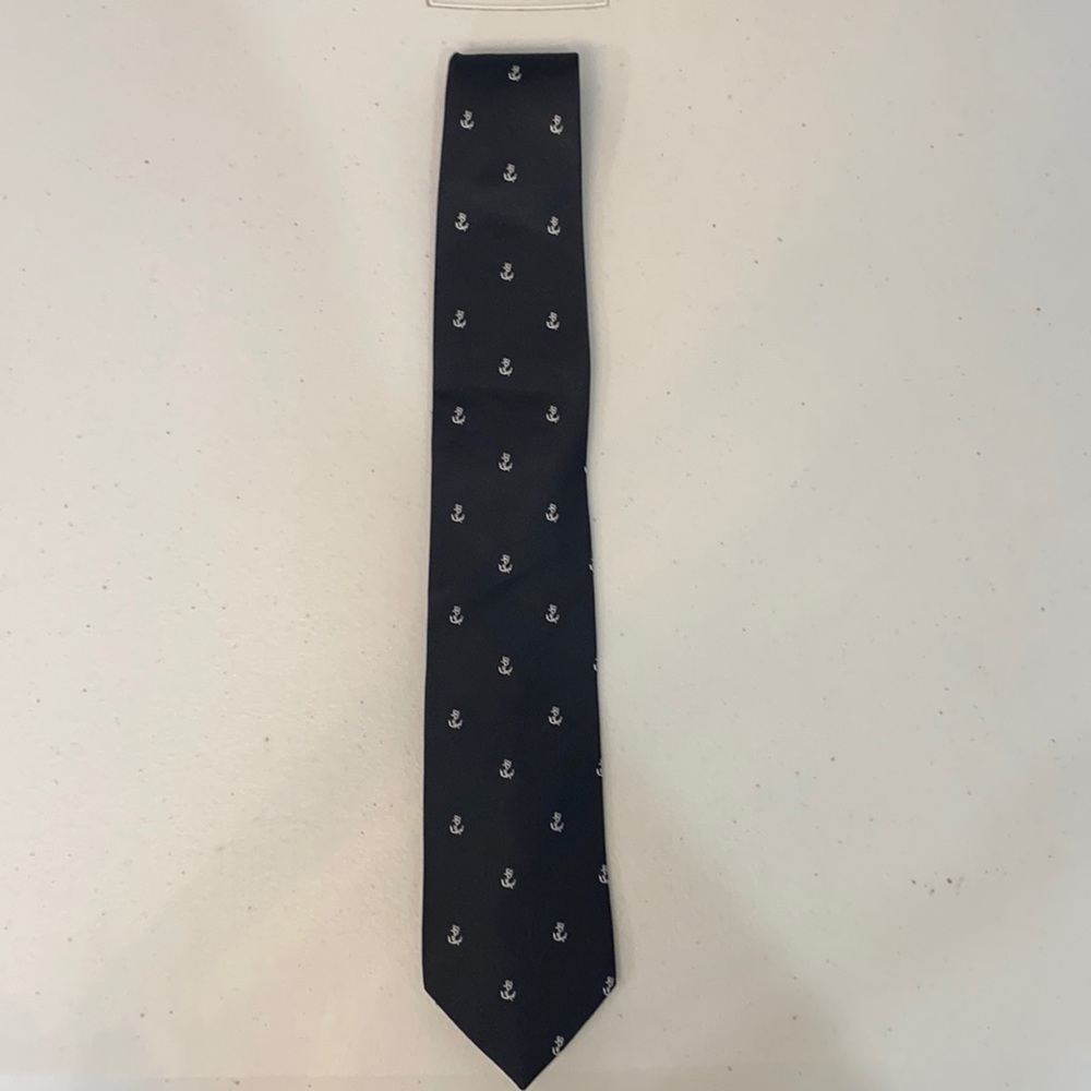 J.CREW Black & White Anchor Skinny Tie